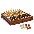 French Staunton Chess & Checkers Set w/ Weighted Pieces